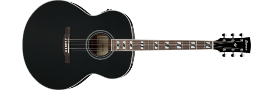 Ibanez AJ70M1E-BK western-gitar med mikrofon i jumbo-format