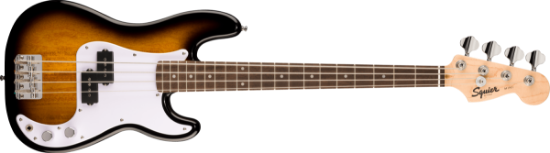 Squier Mini Precision Bass, Laurel Fingerboard, White Pickguard, 2-Color Sunburst