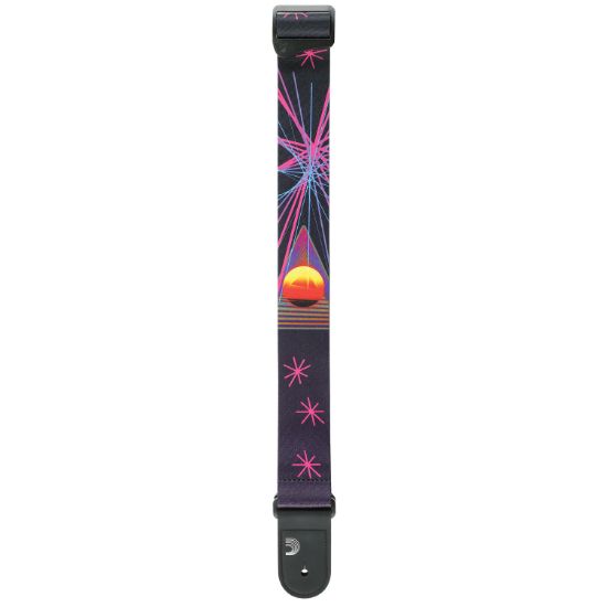 D'Addario Accessories Outrun Polyester Guitar Strap - 50RUN80, Neon Stars.