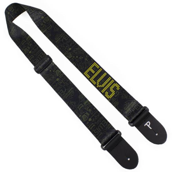 Perri’s 2″ LPCP-8195 – Official Elvis Poly Strap Black/Gold